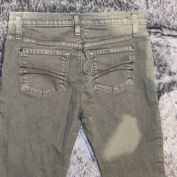 Second  Yoga Olive green straight legs stretchy jeans Sz 28 - Picture 13 of 16